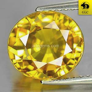 SP-109 Batu Permata Yellow Sapphire Safir Kuning Oval Thailand Natural 6.01 Ct. Bersertifikat