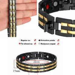 gelang magnet titanium full black gelang kesehatan fashion import