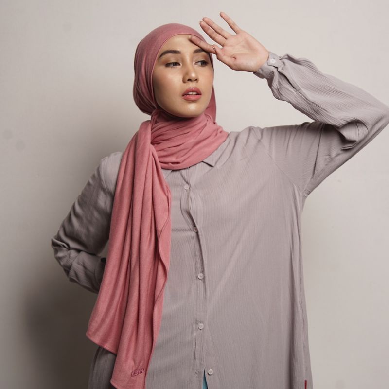 DAUKY FASHION HIJAB SELENDANG PASHMINA POLOS JERSEY KNIT