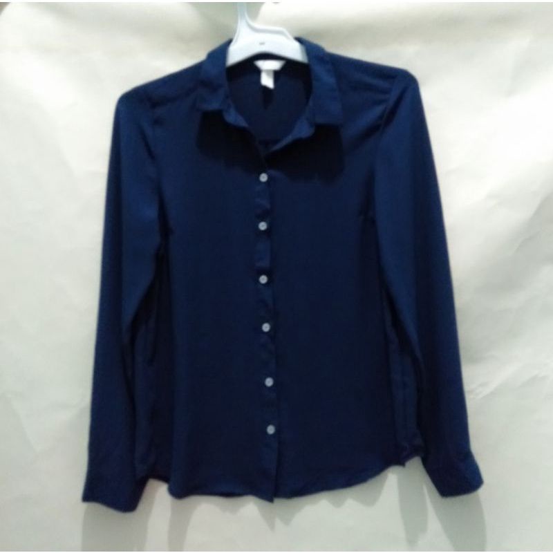 Kemeja Wanita HnM Pleat Shoulder Shirt H&amp;M Kemeja Kerja | Kemeja Kantor Original