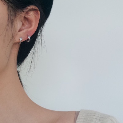 Anting Hoop Kristal Zircon Gaya Korea Untuk Wanita