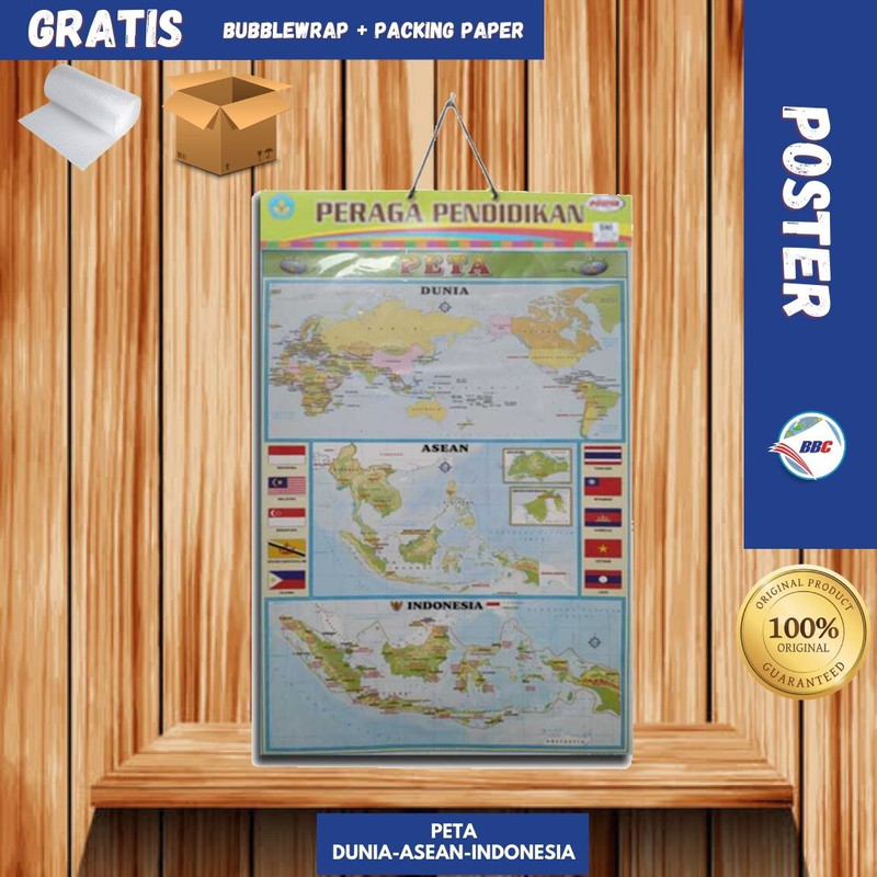 POSTER  EDUKASI PETA ( DUNIA, ASEAN, INDONESIA )