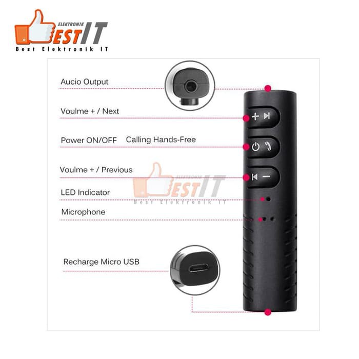 Bluetooth Audio Jack 3.5mm Receiver Hands Free Jack 3.5mm