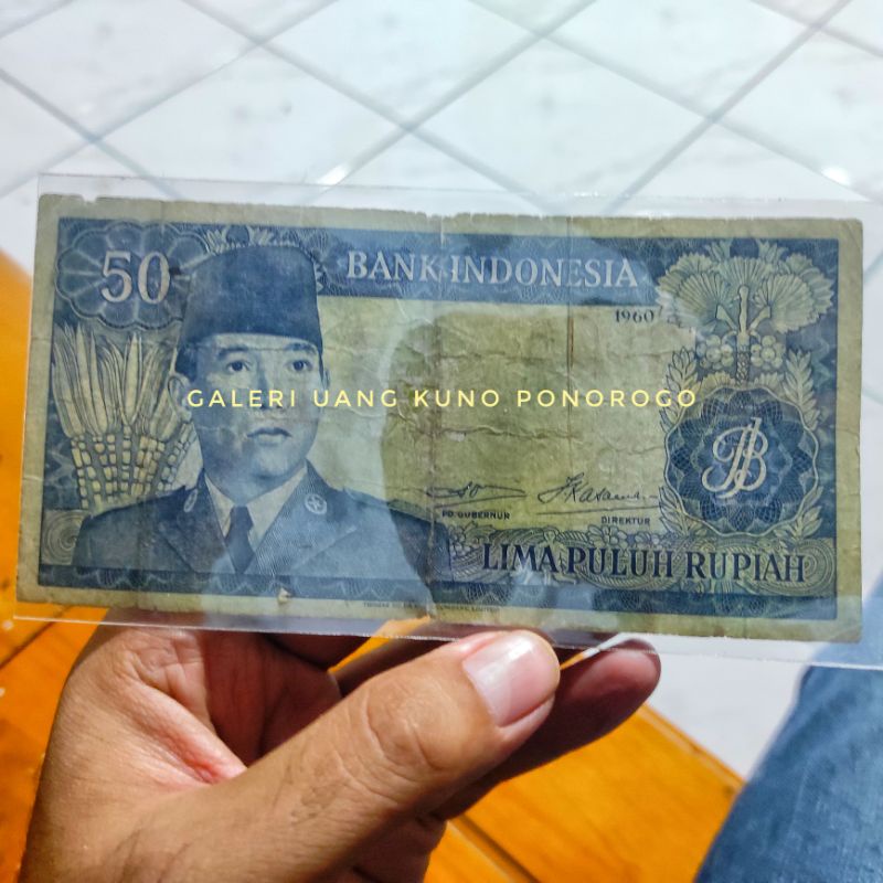 uang kuno 50 rupiah sukarno 1960
