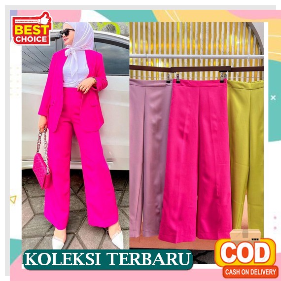 Joanne Fashion | Setelan Wanita Scuba Premium | Setelan Blazer Dan Celana Panjang | One Set Scuba Wa