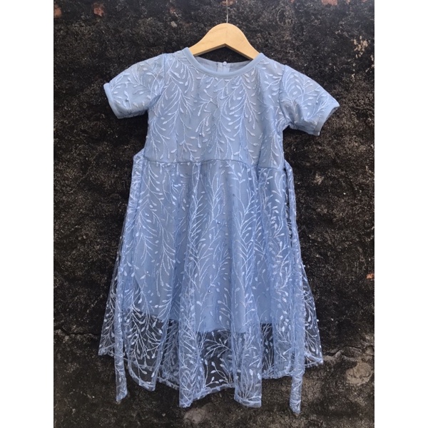 DRESS ANAK PEREMPUAN TILE GLITTER PREMIUM FULL PURING