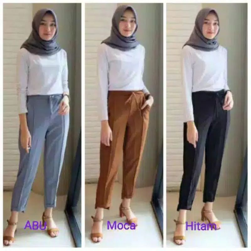 Celana Doty Basic Pants Scuba Premium Wanita