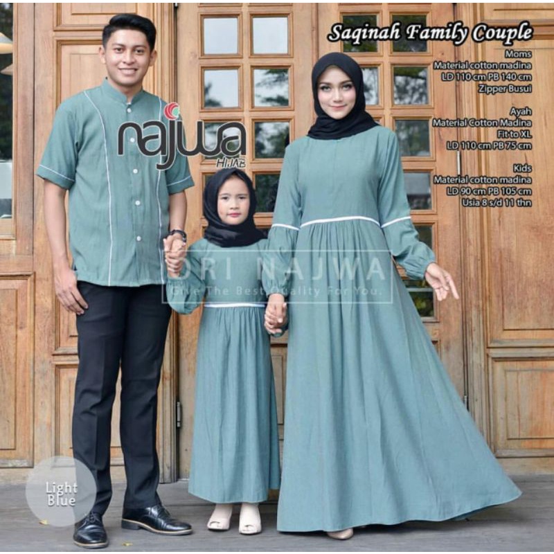Saqinah Family Couple By ORI NAJWA • Baju Couple Seragam Kembaran Pria Wanita Keluarga Muslim Set