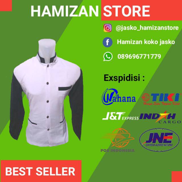 Jasko polos kombinasi putih hitam