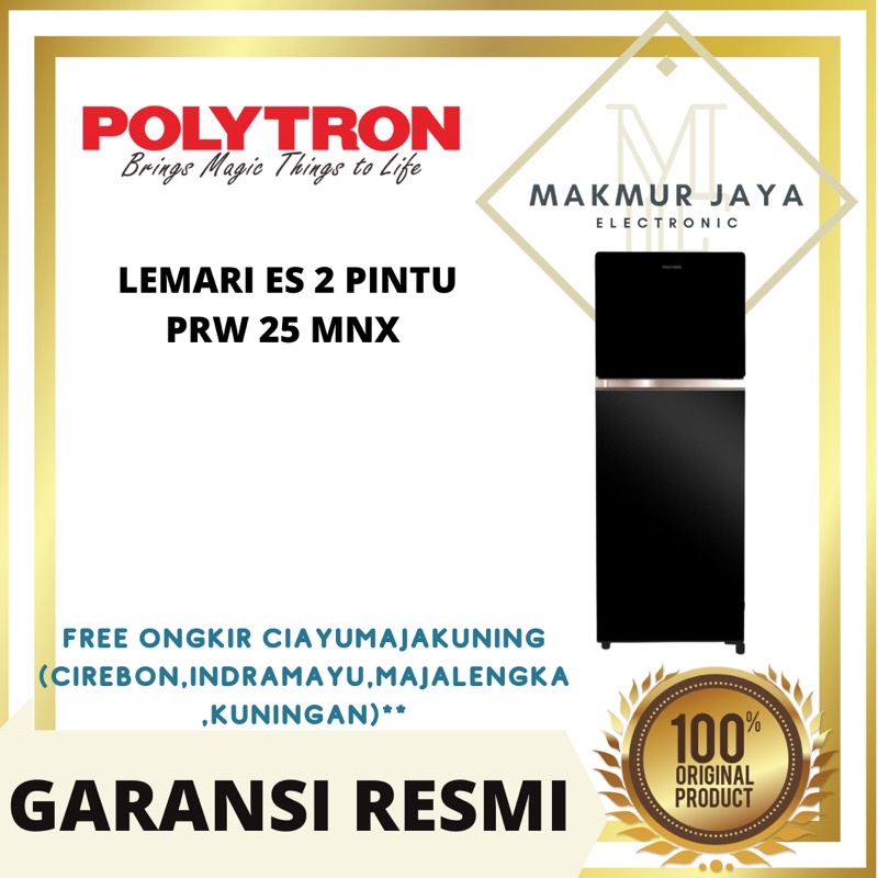 KULKAS POLYTRON 2 PINTU PRW 25 MNX JUMBO PRW25MNX