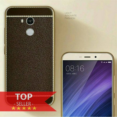 LEATHER CHROME CASING XIAOMI REDMI 4 PRIME