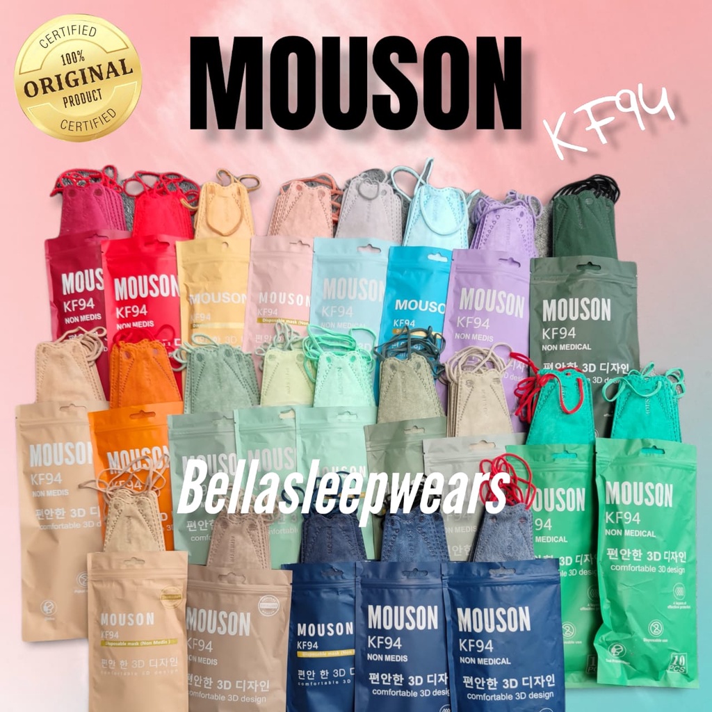 KF94 MOUSON EMBOS 10PC - MASKER MOUSON KF94 NEW WARNA TALI SENADA 4PLY