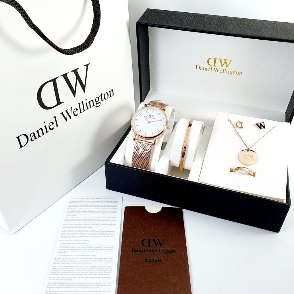 Jam wanita paket komplit - Jam cewek set paket Fashion D_W-terlaris harga termurah - jam tangan wani
