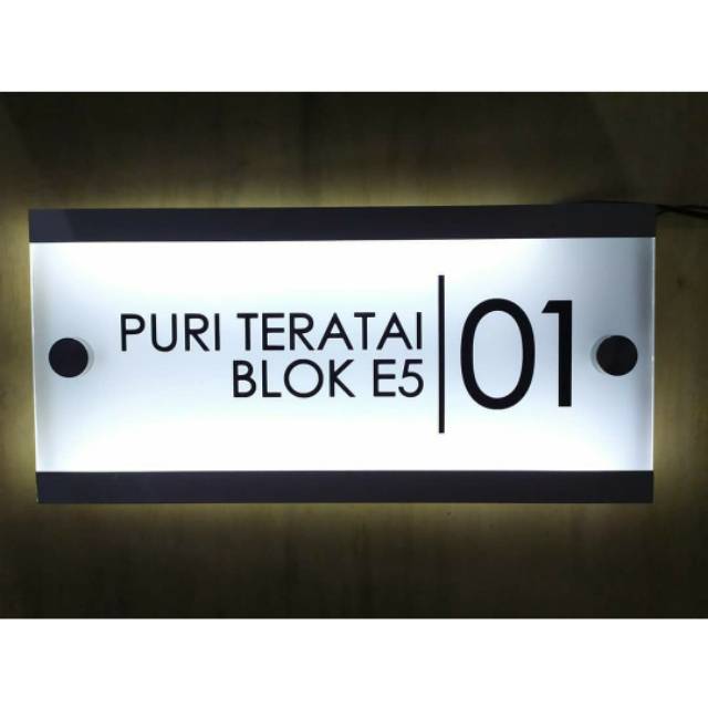 Nomor rumah LED 2 Lampu