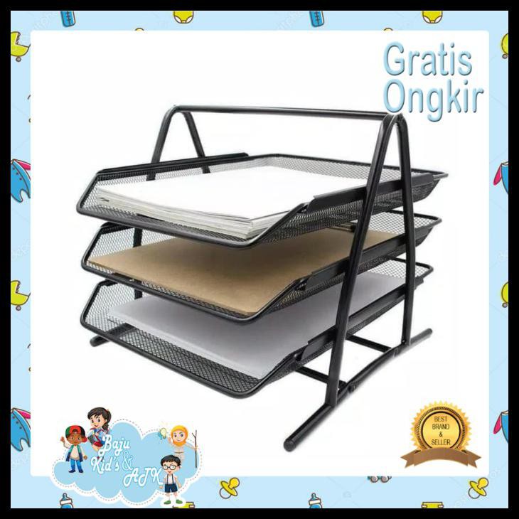 Elevated Tray Besi 3 Susun / Rak Dokumen Kertas Besi 3 Susun Docor053