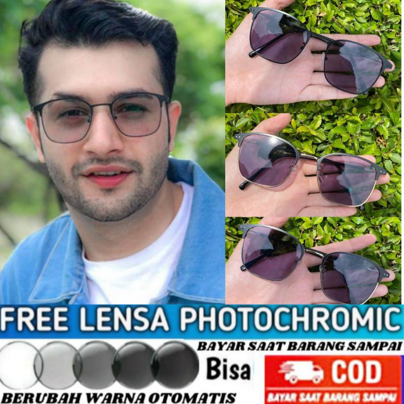 kacamata photocromic normal anti radiasi pria wanita frame 1924