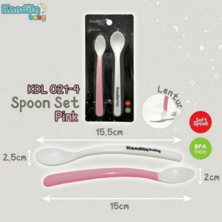 KANDILA Baby Hard and Soft Spoon Set Sendok Bayi Lentur