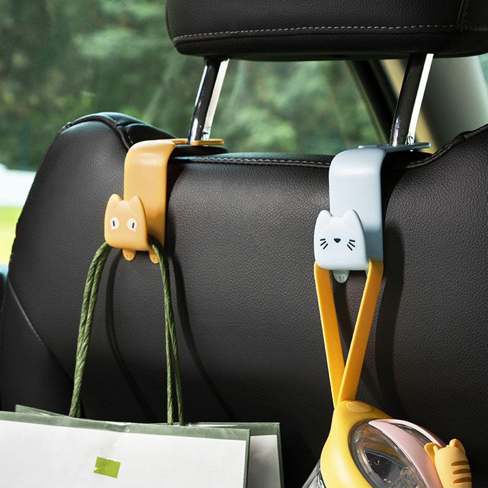 QUINTON 2pcs Car Seat Back Hook Durable Back Seat Hook Headrest Hook Universal Car Decor Creative Interior Accessories Multifunctional High Quality Storage Organizer Hanger/Multicolor