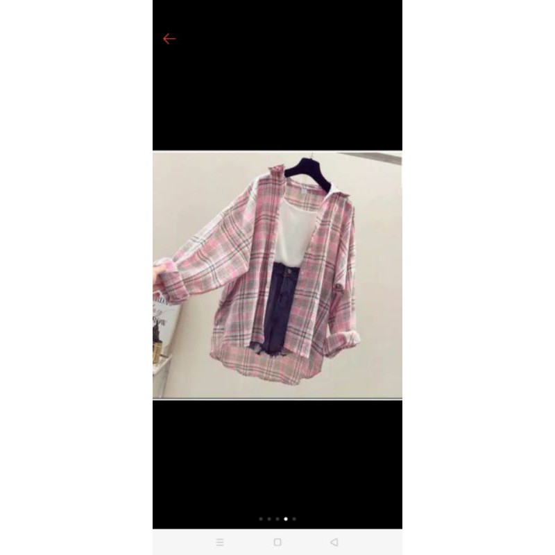 baju kemeja kotak2 waniata  cod