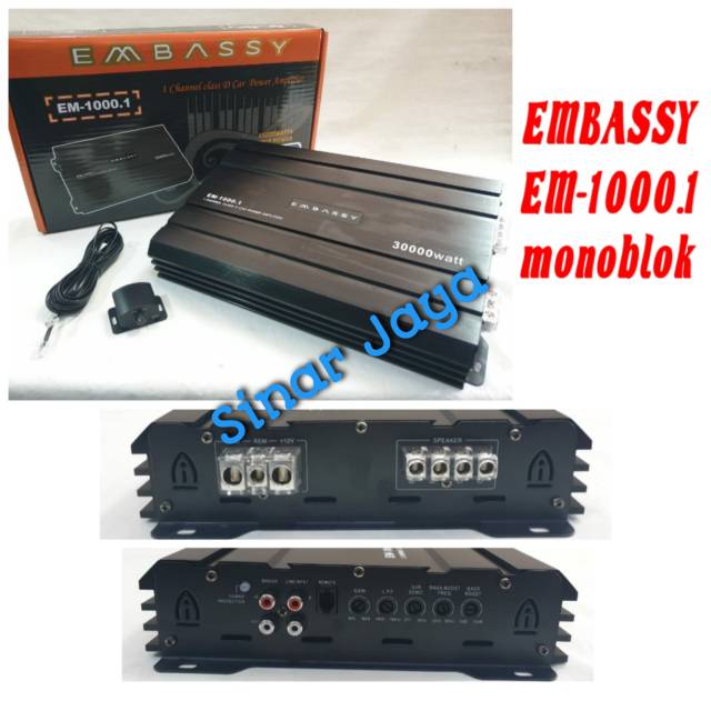 Power Monoblok Embassy EM 1000.1 Class D 1000Watt Power Mobil