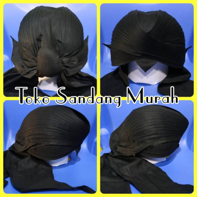 Blangkon Jogja jebeh Sliwir lipat Hitam - Pakaian jawa - Baju jawa - Busana jawa - Adat Jawa