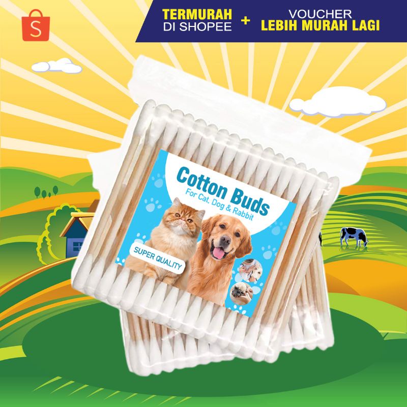 Cat Cotton Bud Korek Kuping Telinga Kucing Anjing Kelinci