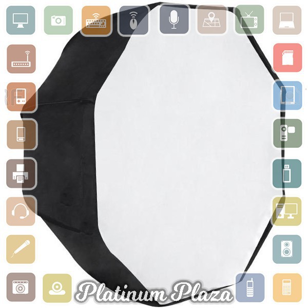 TaffSTUDIO Payung Octagon Softbox Reflektor 80CM untuk Flash Speedlight - LD-T`F7P64M-- Black/Silver