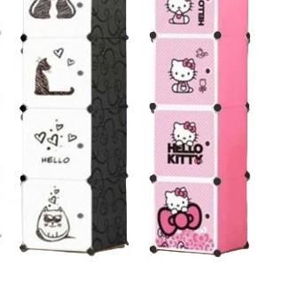 ✽ Lemari Pakaian Plastik Portable 4 Pintu Serbaguna lemari karakter anak lucu hemat tempat lemari an