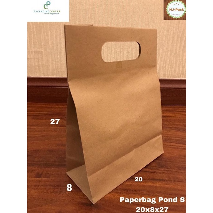 

(TERLARIS) Dijual Paperbag Pond S 20X9X27 Tas Kertas Tas Belanja Goodie Bag Polos