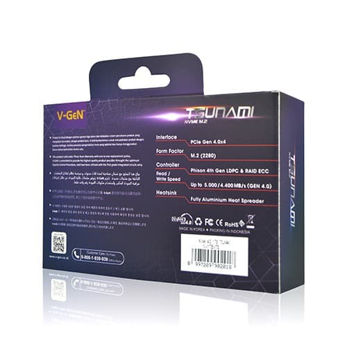 Solid State Drive V-GeN Tsunami 2TB M.2 NVMe PCIe Gen 4.0 x4 SSD VGEN