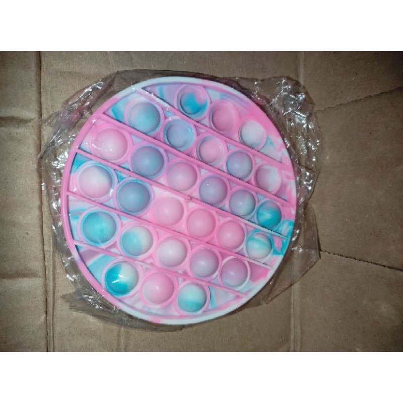 POP IT /POP IT JUMBO RAINBOW MURAH BANGET UKURAN BESAR 12 CM GRATIS ONGKIR-5.ROUND PINK