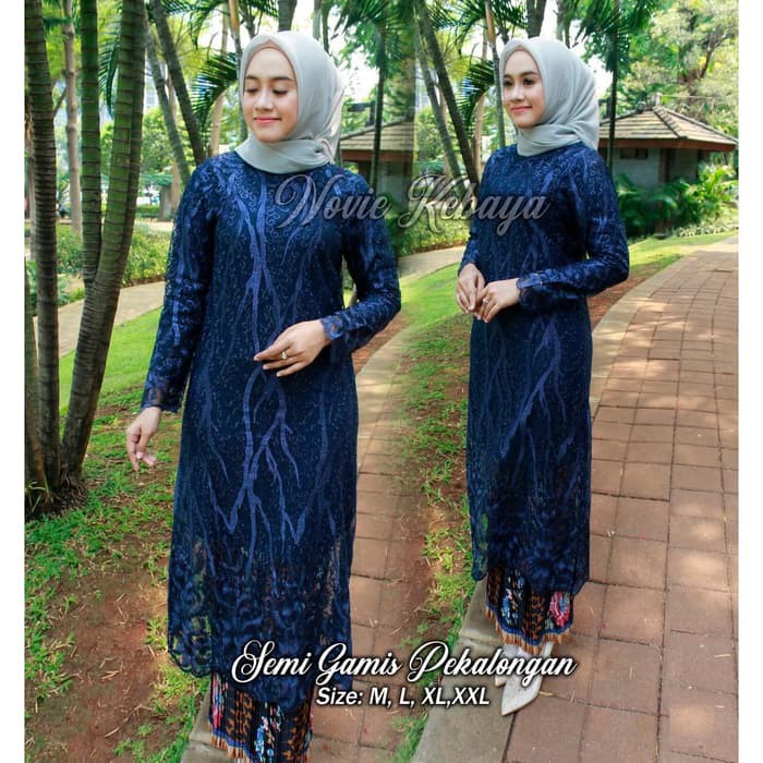 set kebaya semi gamis pekalongan trendy