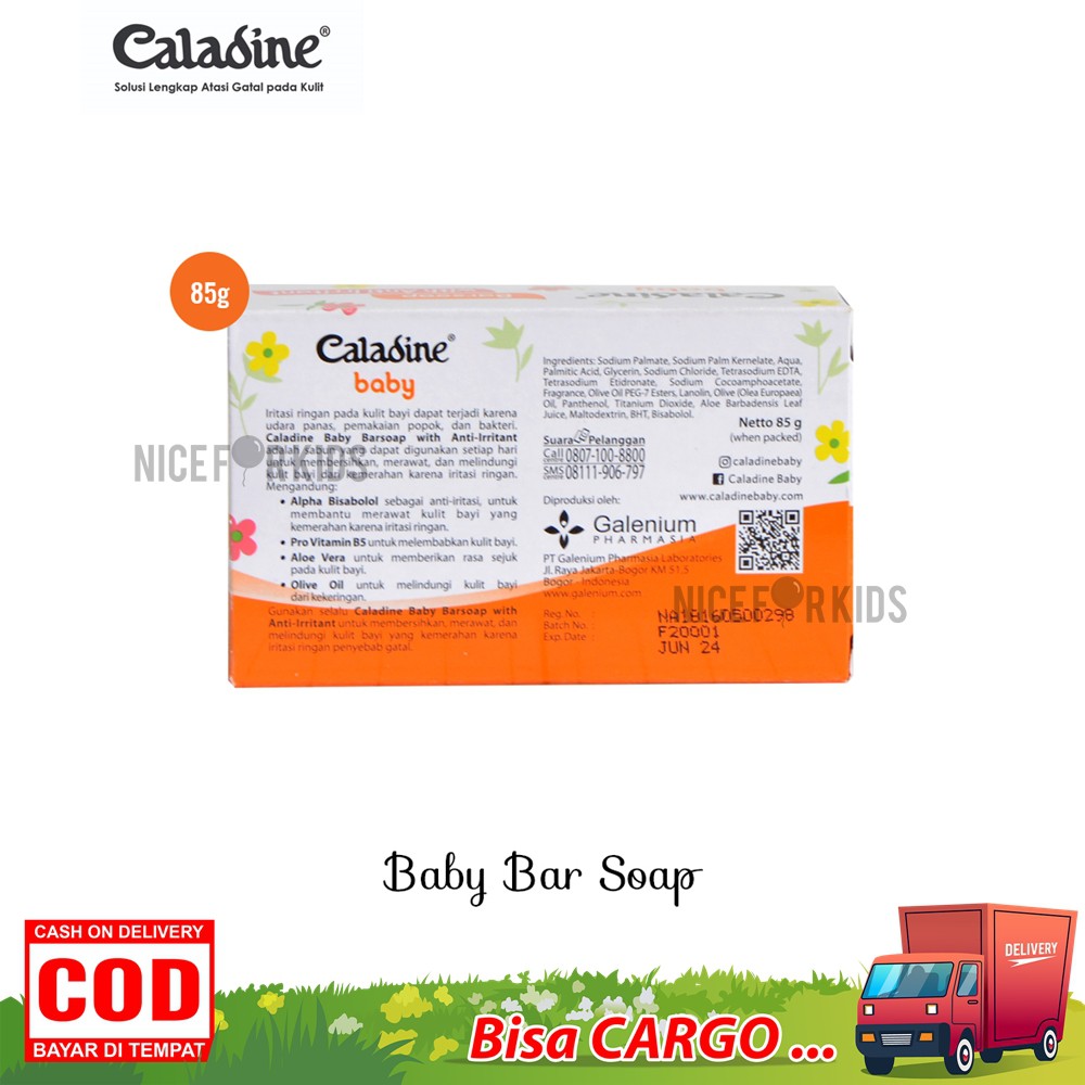 Caladine Baby Bar Soap 85 gr / Sabun Perawatan Kulit Bayi Iritasi