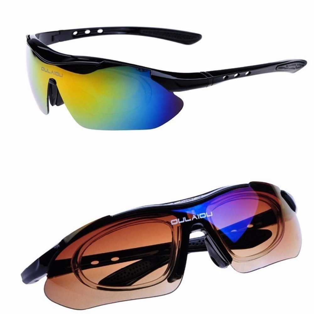 Kacamata Sepeda Polarized dengan 5 Lensa Myopia / Kacamata Olahraga Sepeda Gowes Pria Wanita RoadBike / kacamata Sepeda Photocromic Gunung MTB Balap Rabun Jauh Mata UV Protection / Kacamata Anti Silau Myopia Frame Lensa Minus Import Murah Original