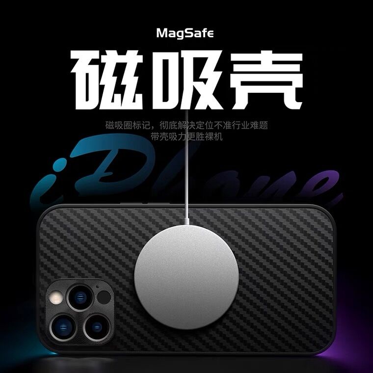 New! ! Magnetic for (iPhone 11 Pro Max 12 Pro Max 13 Pro Max) Carbon Fiber Leather Matte Composite