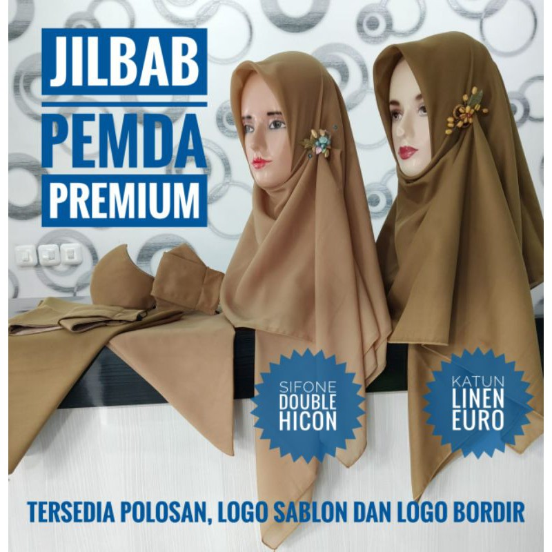 Jilbab Pemda Katun / sifon premium