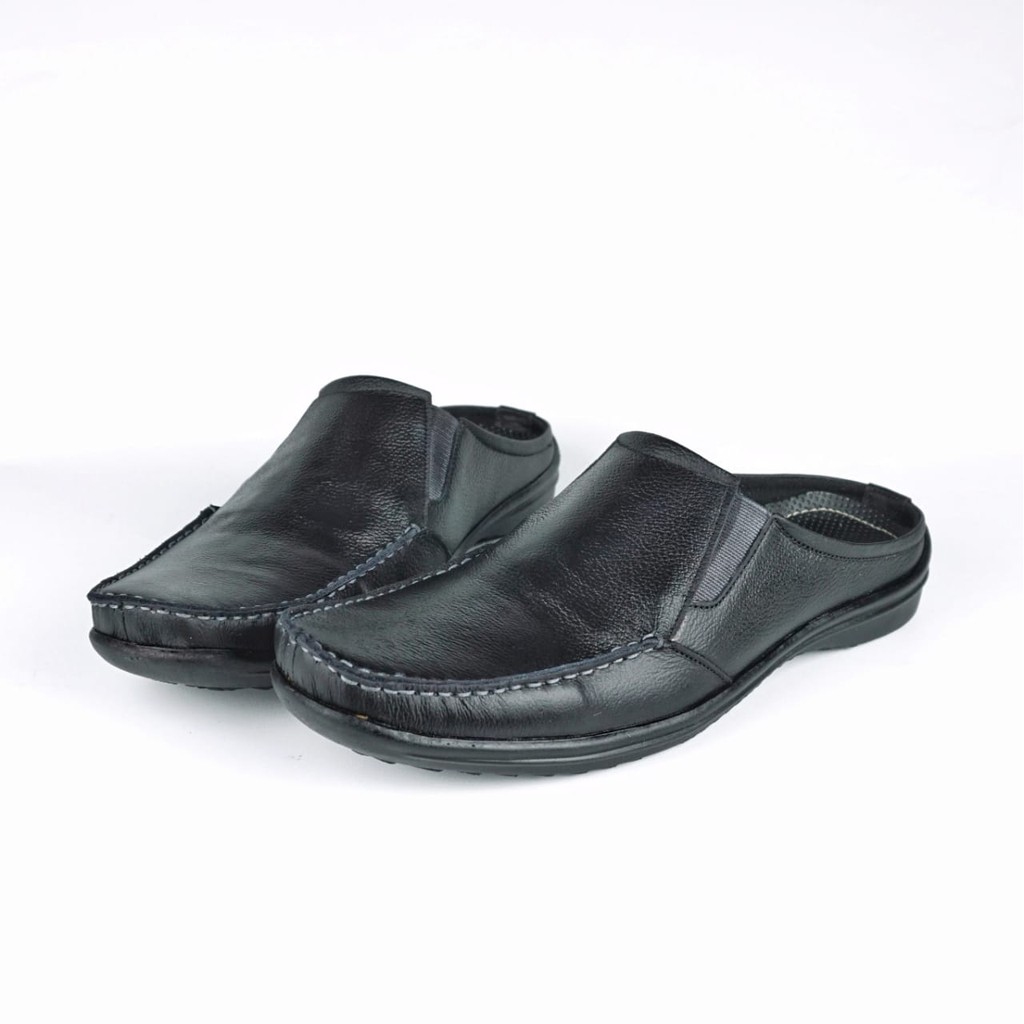 Sandal Slop Pria Bustong Kulit Asli Rajut Moccasin Fordza AR01