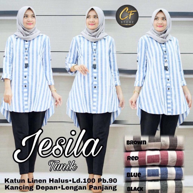 JESILA TUNIK / TUNIK GARIS / TUNIK KEKINIAN / TUNIK BEST SELLER / TUNIK MURAH / TUNIK 100RIBUAN