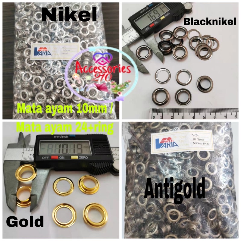 Mata ayam eyelet 10mm / mata ayam 24 + ring / 10gross