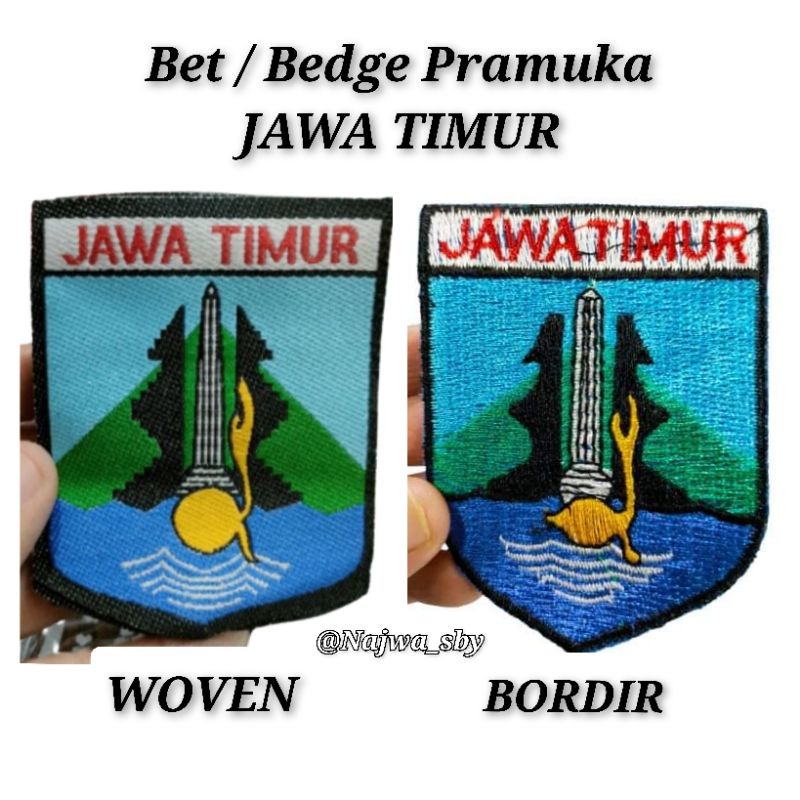 Bet / Bedge TUNAS PRAMUKA PROVINSI JAWA TIMUR Atribut Seragam Pramuka