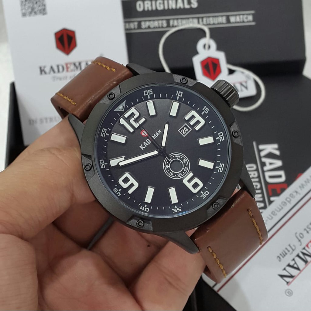 Jam Tangan Original Kademan 550G Kulit Garansi Resmi 1 Tahun