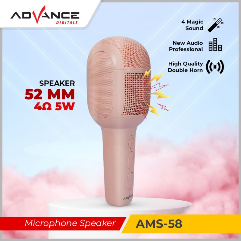 Advance Microphone Mic + Speaker Wireless Bluetooth AMS 58