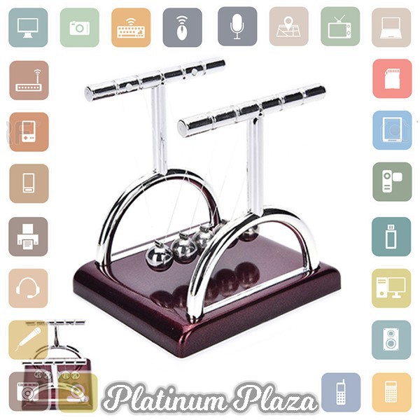 Balance Ball Pajangan Meja Pendulum Newton Model T Size S - LX013 - Brown`96Q4TX-