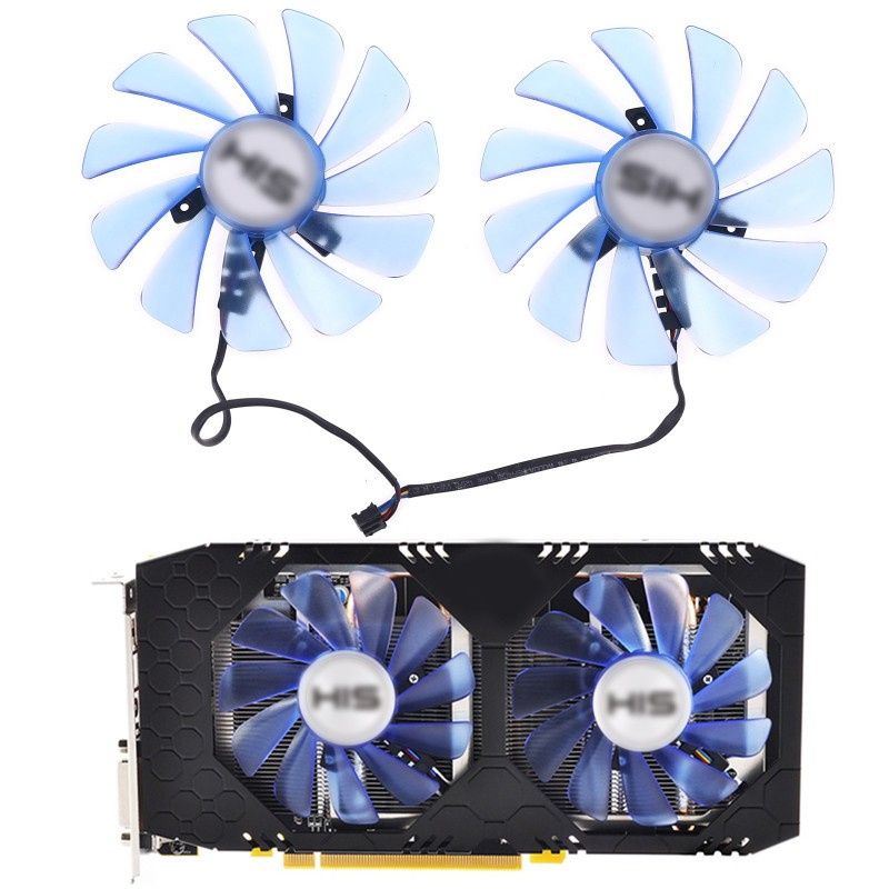 VIVI   2pcs 95mm Alternative FDC10U12S9-C CF1010U12S GPU Fan For XFX RX580 RX590 HIS RX580 IceQ RX570 Graphics Card Cooling fan