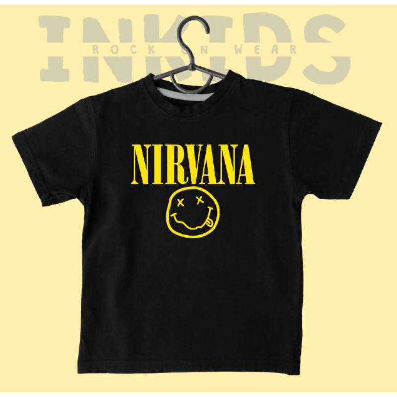 KAOS BAND ANAK | KAOS NIRVANA | T-SHIRT ANAK USIA 1 2 3 4 5 6 TAHUN