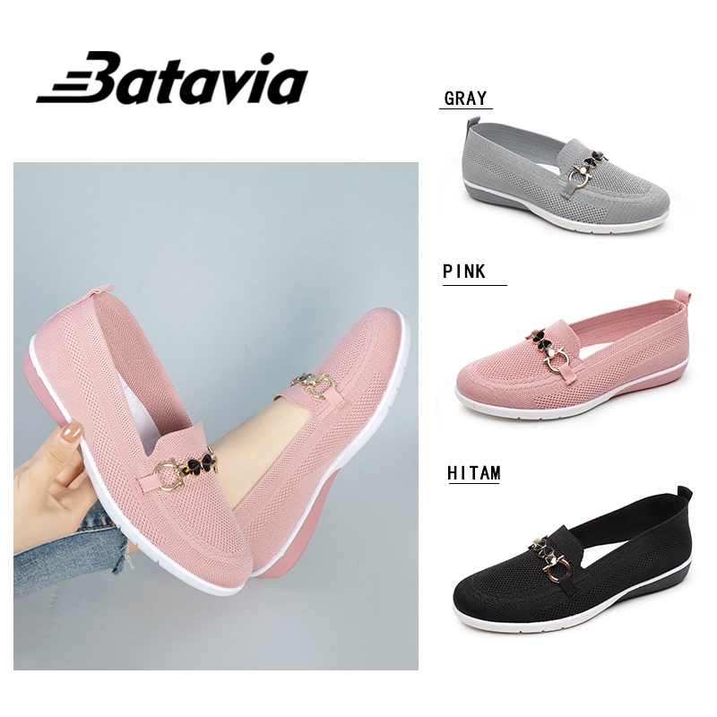 Batavia 2023 Shoes Sepatu Flat Wanita Sepatu Wanita ibu Rajut Import Terbaru Sepatu Wanita impor A6