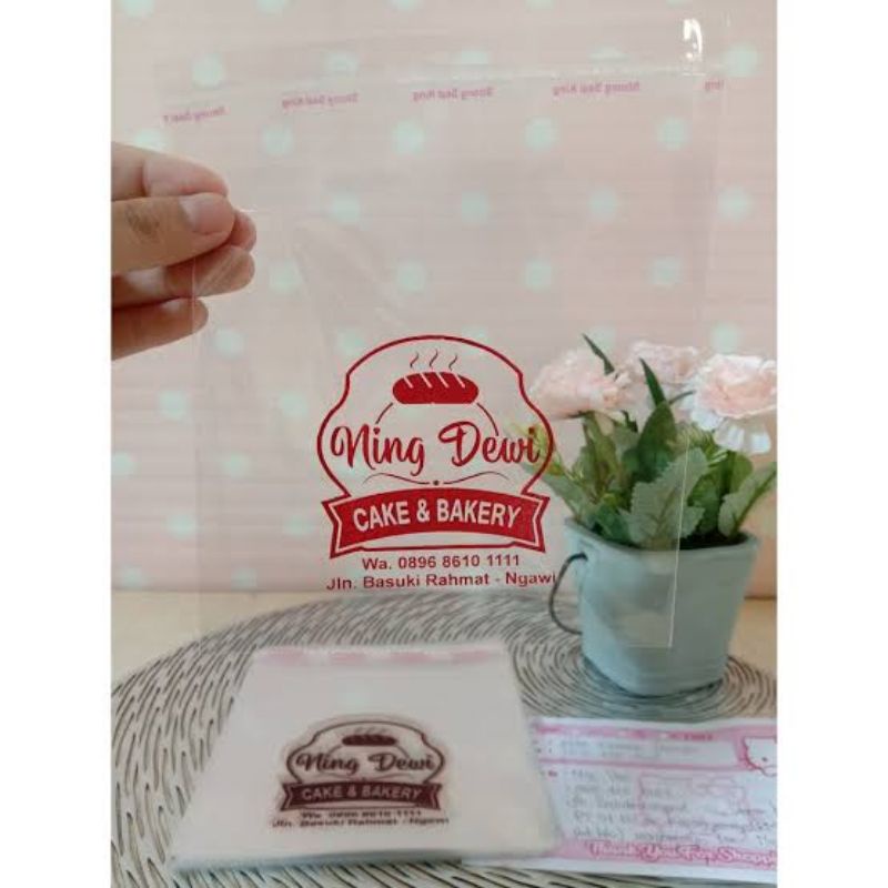 Plastik Sablon Custom Opp Makanan 20x25 Free Design Cake dan Bakery