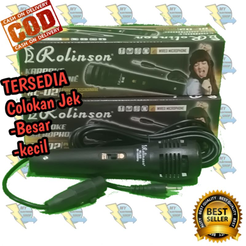 MICROPHONE  KABEL 3M ROLINSON RL-01/RL-02 MIC KARAOKE, MIKROFON COLOKAN KECIL DAN BESAR MIK KARAOKE, MIK KABEL