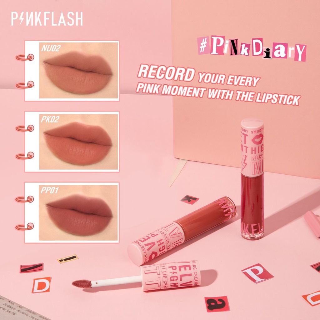 PINKFLASH Silky Velvet Matte Lip Cream Smooth High Pigment / Lip Cream / Lipstick