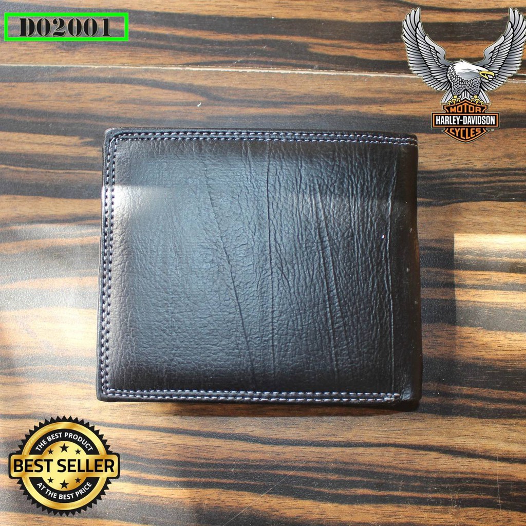 DOMPET PRIA HARLEY MODEL TIDUR BLACK BROWN ORIGINAL KULIT PU-4